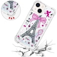 thumbnail image 4 of Slim Fit Phone Case for iPhone 14 Plus,Crystal Bling Quicksand Effect TPU Bumper Case with Four Corners Drop Protection Cover for iPhone 14 Plus (6.7),YBDT Iron Tower, 4 of 12