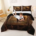 thumbnail image 3 of Feelyou Highland Cow Full Size Comforter Sets, Animal Bedding Sets, 3 Pieces, 3 of 7