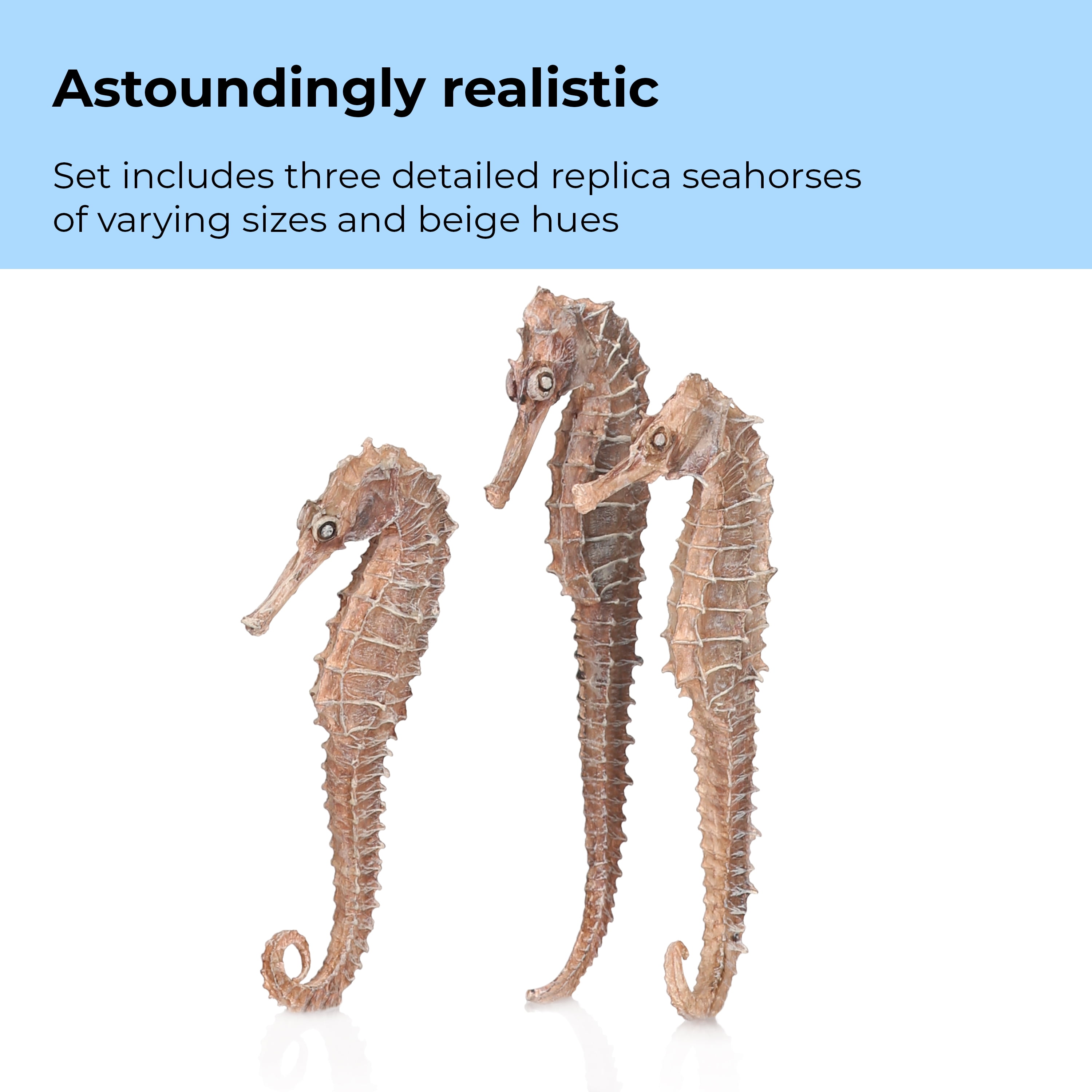 biOrb Aquarium Décor Seahorse Set of 3 - Ceramic, Natural