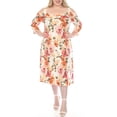 thumbnail image 2 of White Mark Women's Plus Size Cold Shoulder 3/4 Sleeve Dress, 2 of 6