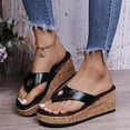 thumbnail image 2 of Dakaela Womens Cork Platform Sandals Arch Support Wedge Flip Flops Summer Beach Thong Walking Shoes, 2 of 6