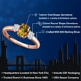 thumbnail image 2 of Gem Stone King 18K Rose Gold Plated Silver Mango Mystic Topaz and White Zirconia Engagement Ring for Women | 1.85 Cttw | Oval 7X5MM | Gemstone November Birthstone | Size 8, 2 of 6