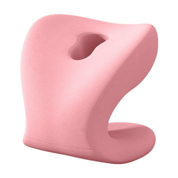 Silla de oficina con soporte cervical de espuma viscoelástica para adultos y estudiantes, lavable y agradable para la piel. Rosa