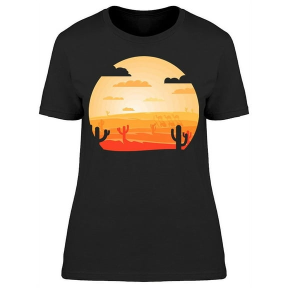 Desert Caravan Of Camels T-Shirt Women -Image by Shutterstock, Female Small