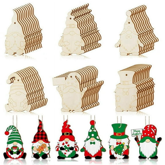 Christmas Craft for Kids,Make You Own Christmas Tree DIY Wooden Christmas Craft for / 30 Pcs