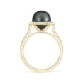thumbnail image 2 of ANGARA Tahitian Cultured Pearl Halo Ring with Milgrain in 14K Yellow Gold for Women | June Birthstone, Birthday, Anniversary, Jewelry Gift for Women | Pearl Ring, 2 of 8