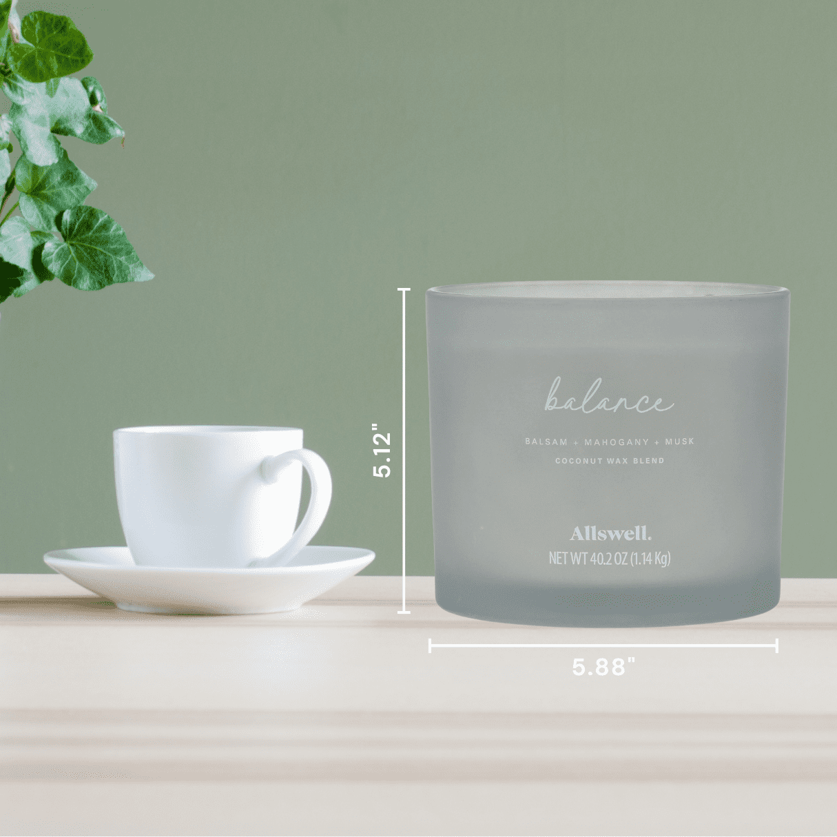 Allswell Balance (Balsam + Mahogany + Musk) Scented 4-Wick Spa Jar Candle 40.2oz.