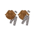 thumbnail image 2 of Baby Toddler Girls Cowgirl Style Clothing Set 6 12 18 24 Months 2T 3T 4T Ruffled Trim Long Sleeve Tops Long Pants Headband 3-Piece Outfits, 2 of 9