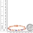 thumbnail image 3 of Gem Stone King 4.18 Ct Oval Blue Tanzanite White Diamond 18K Rose Gold Plated Silver Bracelet for Women, 3 of 5