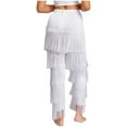 thumbnail image 2 of iiniim iiniim Women Latin Dance Pants Tassels Fringe Ballroom Tango Salsa Elastic Waist Practice Performance Trousers White M, 2 of 7