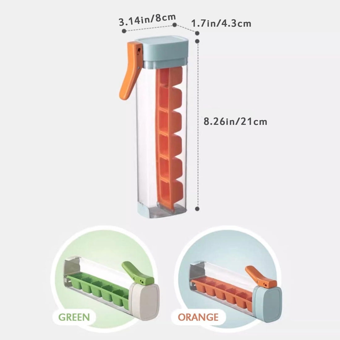 One-Hand Press Ice Cube Tray with Handle, Easy Release Ice Maker, Convenient Ice Tray for Chilling Drinks