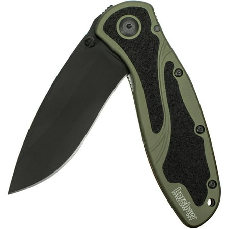 Kershaw Olive Blur Pocket Knife, 14C28N High-Performance Stainless-Steel Blade, 3.4