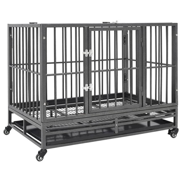 vidaXL Cage pour Chien avec Roues Acier 102x72x85 cm