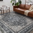 thumbnail image 4 of 3'x5' Vintage Distressed Area Rug Thin Washable Non Slip Floral Carpet Mat for Bedroom Living Room Bathroom, 4 of 6