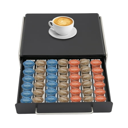 Coffee Capsule Storage Drawer Tabletop Coffee Pod Organizer Holder  for K Cup Black