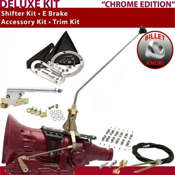 American Shifter 45RFE Shifter Kit Chrome 16 in. E Brake Cable Clamp Trim Kit for F1F0C
