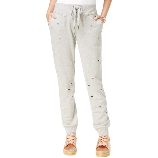 Almost Famous Pantalones jogger casuales rasgados para mujer, gris, extra pequeño Almost Famous Persona que practica jogging