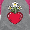 thumbnail image 3 of Instant Message - Flowers In Heart - Toddler And Youth Girls Raglan Graphic T-Shirt, 3 of 5