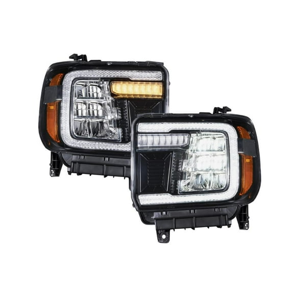 Form Lighting Sequential LED Reflector Headlights compatible with GMC Sierra 1500/2500/3500 2014-2018 (pair) C33