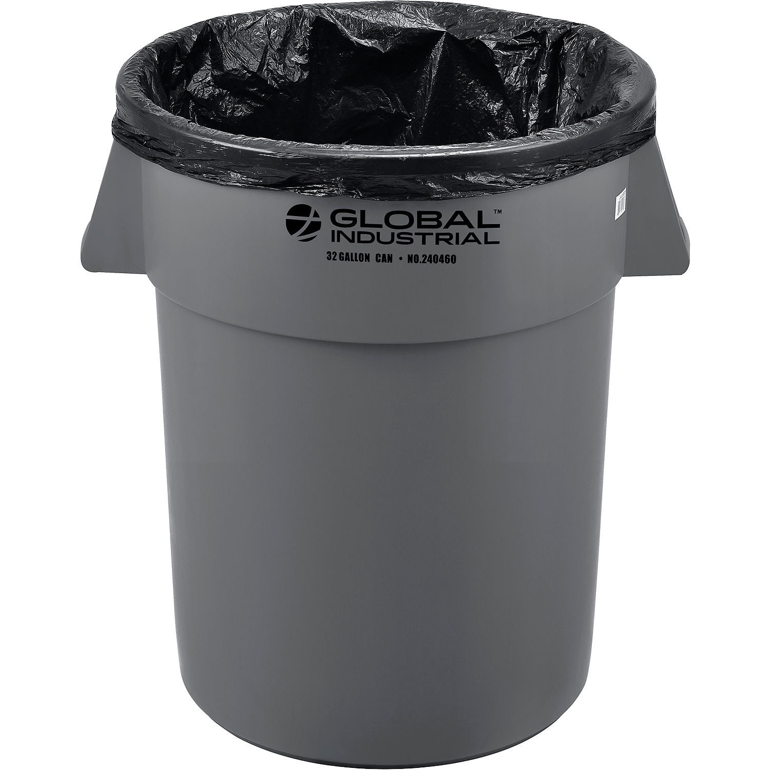 Global Industrial 32 Gallon Garbage Can - Trash Container Gray