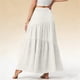 thumbnail image 2 of TaTaai Women's Summer Solid Color Casual Asymmetrical Long Skirt Elastic Waist Flowy Half Skirt with Pockets Gift, 2 of 6