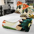 thumbnail image 4 of Manfei Boho Flowers Quilt King 3 Pieces,Botanical Plants King Coverlet Set,1 Bedspread and 2 Pillowcases, 4 of 7