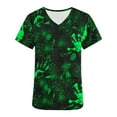 thumbnail image 5 of Alkepwun Scrub Tops Women Halloween Scrubs Spooky Print Nurse Uniforms Gifts Stretchy V Neck Blouse Short Sleeve T Shirts with Pockets, 5 of 5