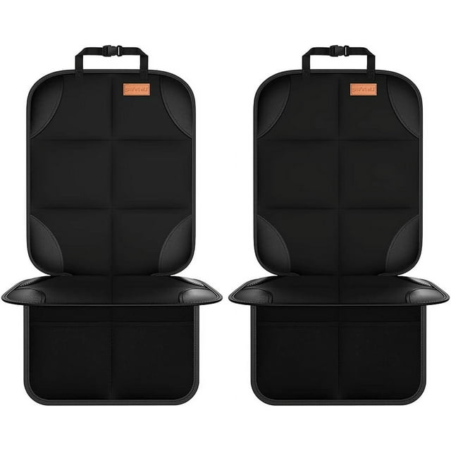 Car Seat Protector, Waterproof Car Seat Cover, Non-Slip Backing, Foam Padding, Protect Seat from Wear, Quick Clean, Storage Pockets, Protect Leather Seats, Universal Size, Full