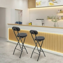 2PCS Bar Stool Portable Folding Stool Padded Folding High Chairs