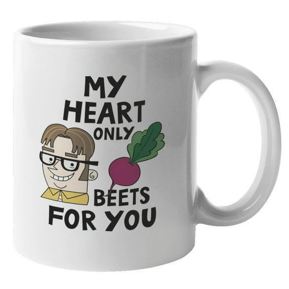 Funny My Heart Only Beets for You, Valentines Day Coffee & Tea Mug or Cup (11oz)