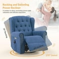 thumbnail image 4 of Power Swivel Rocking Glider Recliner Chair, Electric Nursery Reclining Sofa Chair with Heat and Massage, Wingback Tufted Upholstered Recliner for Living Room, USB and Type-C Ports, Blue, 4 of 9