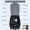 thumbnail image 2 of Portable Fuel Tank 58GL Diesel, Portable Diesel Tank with Built in 12V Electric Transfer Pump(10GPM), Diesel Transfer Tank with 13.1ft Hose & 360°Swivel Connector for Easy Fuel Transport (Black), 2 of 5