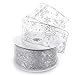 thumbnail image 3 of Ribbon Traditions Glitter Snowflakes Sheer Wired Ribbon 2 1/2 Inch By 10 Yards - Silver, 3 of 4