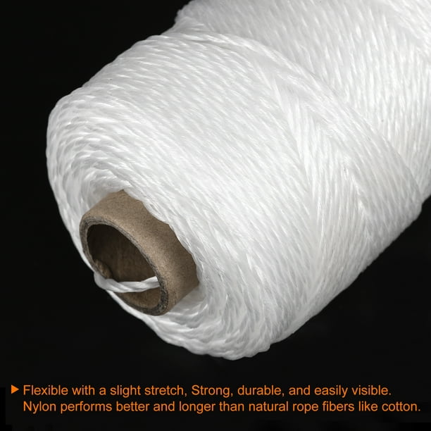 Unique Bargains Uxcell Twisted Nylon Mason Line White 100m/109 Yard 2mm Dia For Diy Projects