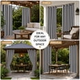 thumbnail image 5 of Bedliving Modern Black White Striped Cabana Grommet Light Filtering Outdoor Curtains, 54"x84" (2 Panels), 5 of 8