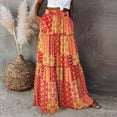 thumbnail image 3 of VUPSGEZ Simple Foldover Stretch Flared Knee Length Skirt Women'S Boho Skirt European And American Loose Casual High Waisted Skirt Juniors’ Knit Maxi Skirt(Orange,XXL), 3 of 7
