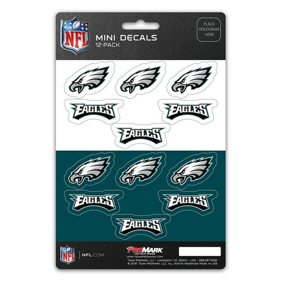 Ensemble de Décalcomanies Philadelphia Eagles Mini, Lot de 12