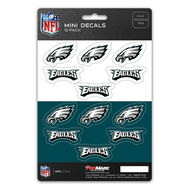 Juego De Calcomanías De Los Philadelphia Eagles, Paquete Mini De 12