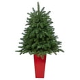 thumbnail image 3 of 3.5ft. South Carolina Spruce Artificial Christmas Tree with 100 White Warm Light and 458 Bendable Branches in Red Planter, 3 of 6