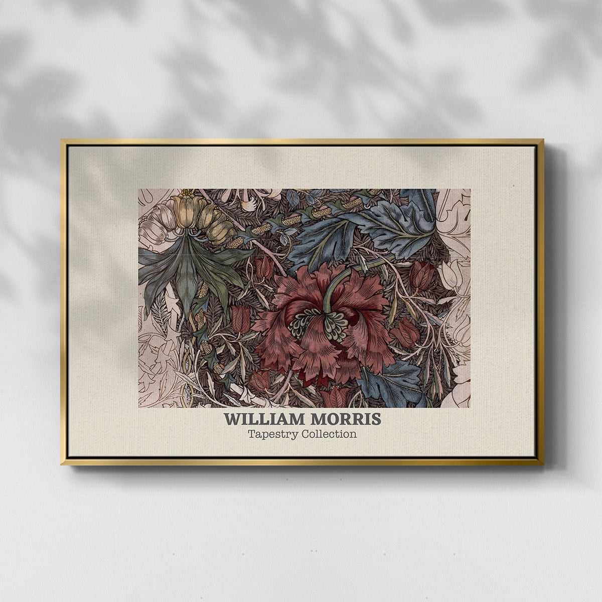Vintage Abstract Print-XL Framed in Gold Wood Gallery Wrapped Canvas 17 in. x 25 in.