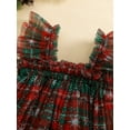 thumbnail image 6 of Spewahor Toddler Baby Girl Summer Dress 6 12 18 24 Months 2T 3T 4T Sleeveless Square Neck Candy Cane/Plaid Print Tutu Dress, 6 of 8