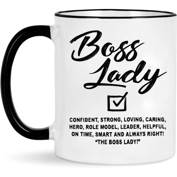Funny Boss Lady Coffee Mug for Women Boss Lady Gifts Women Boss Day Gift Coffee Mug for Boss Female Manager CEO Leader from Employee Ceramic Coffee Cup Gift Idea for Bosses Coworkers Boss Lady Mug