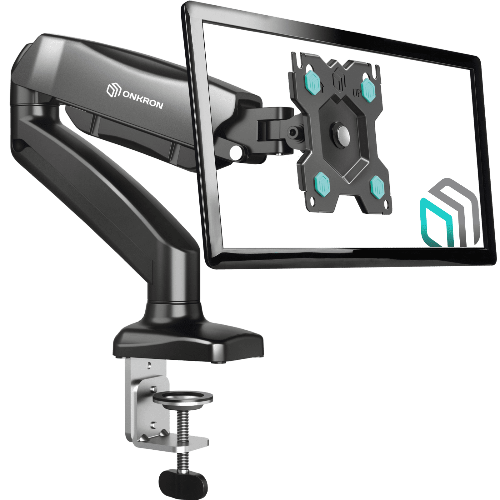 ONKRON Single Monitor Desk Mount for 1332 inch Flat/Curved Screens up