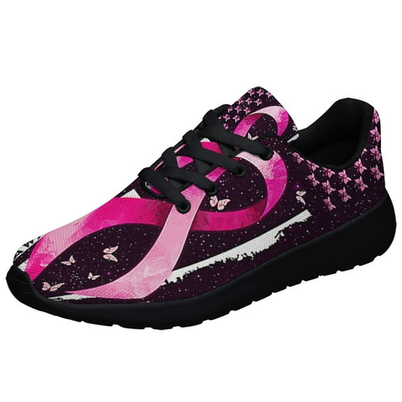 BreaStCancer Awareness Shoes Sneakers for Women Men Black Size 3.5