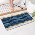 thumbnail image 4 of Blue Gold Wave Marble Pattern Bathroom Rugs Mat,Non Slip Microfiber Bathroom Rug,Rubber Backing,Soft Bathroom Mats for Bathroom Floor,Tub and Shower,17x30in(43x75cm), 4 of 5