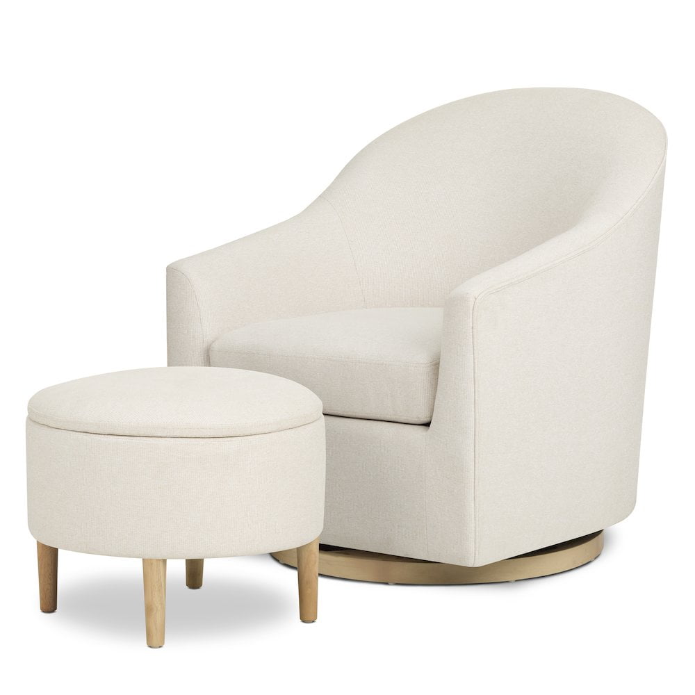 Evolur Luna Swivel Glider & Ottoman, Daisy