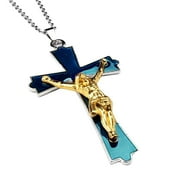 BAOBLAZE Vintage Color Change Mood Jesus Cross Crucifix Pendant Necklace Jewelry Gift