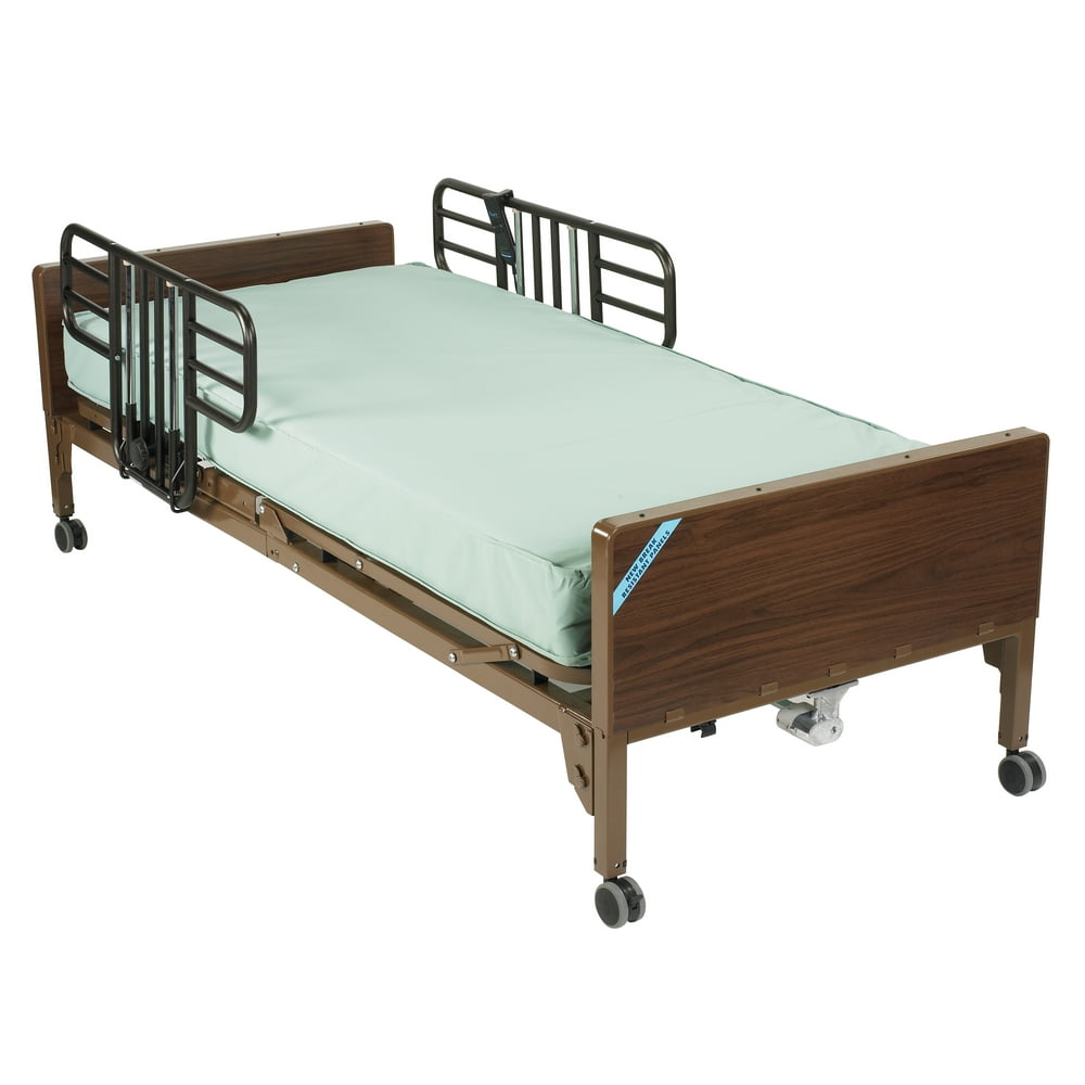 Drive Medical Semi Electric Hospital Bed with Half Rails and