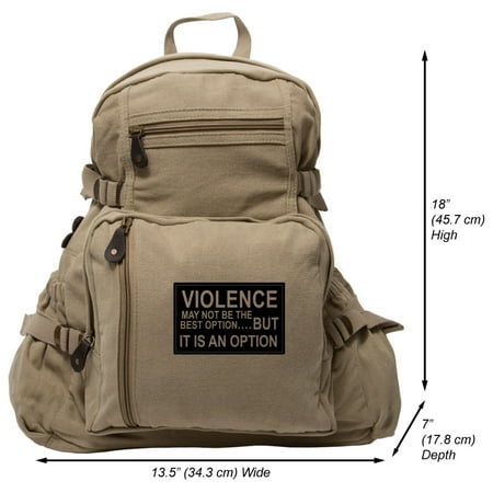 Violence Is an Option Heavyweight Canvas Backpack