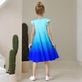 thumbnail image 6 of Lutiedan Girls Summer Dresses Ruffled Sleeve Casual Holiday Skate Twirl Dress Color Block Smocked Elastic Waist Tiered Midi Dress for 4-14 Years, 6 of 8